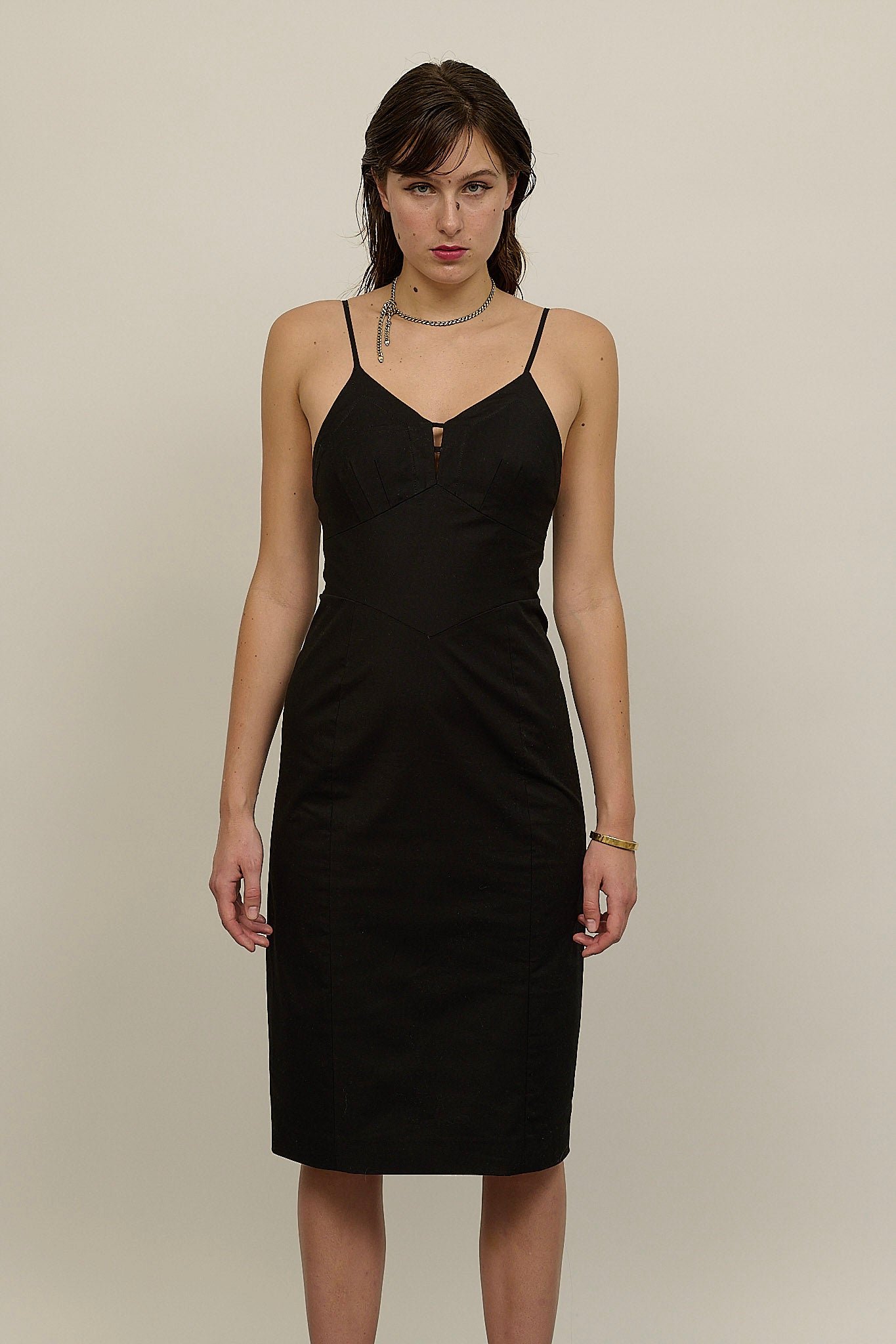 Stretch Cotton Slip Dress