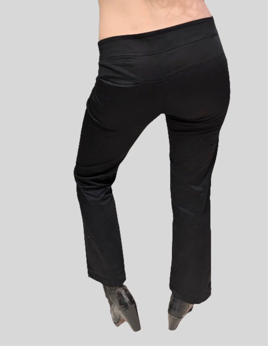 Stretch Cotton Cropped Bootlegging, Black.
