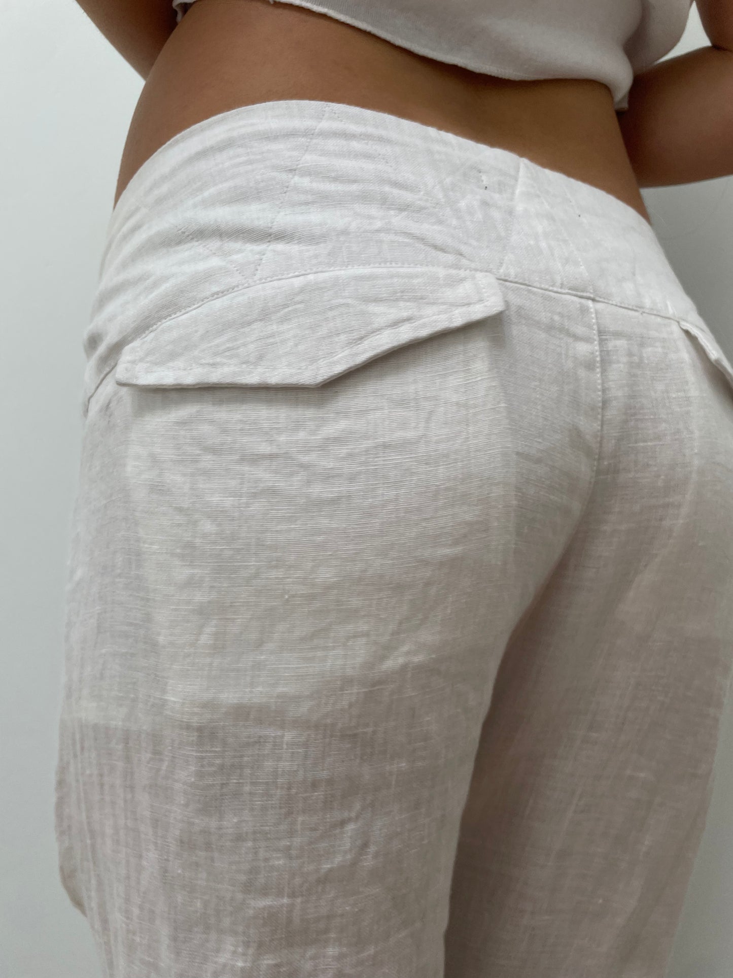 Tailored Drawstring pants. Black Summer weight linen.