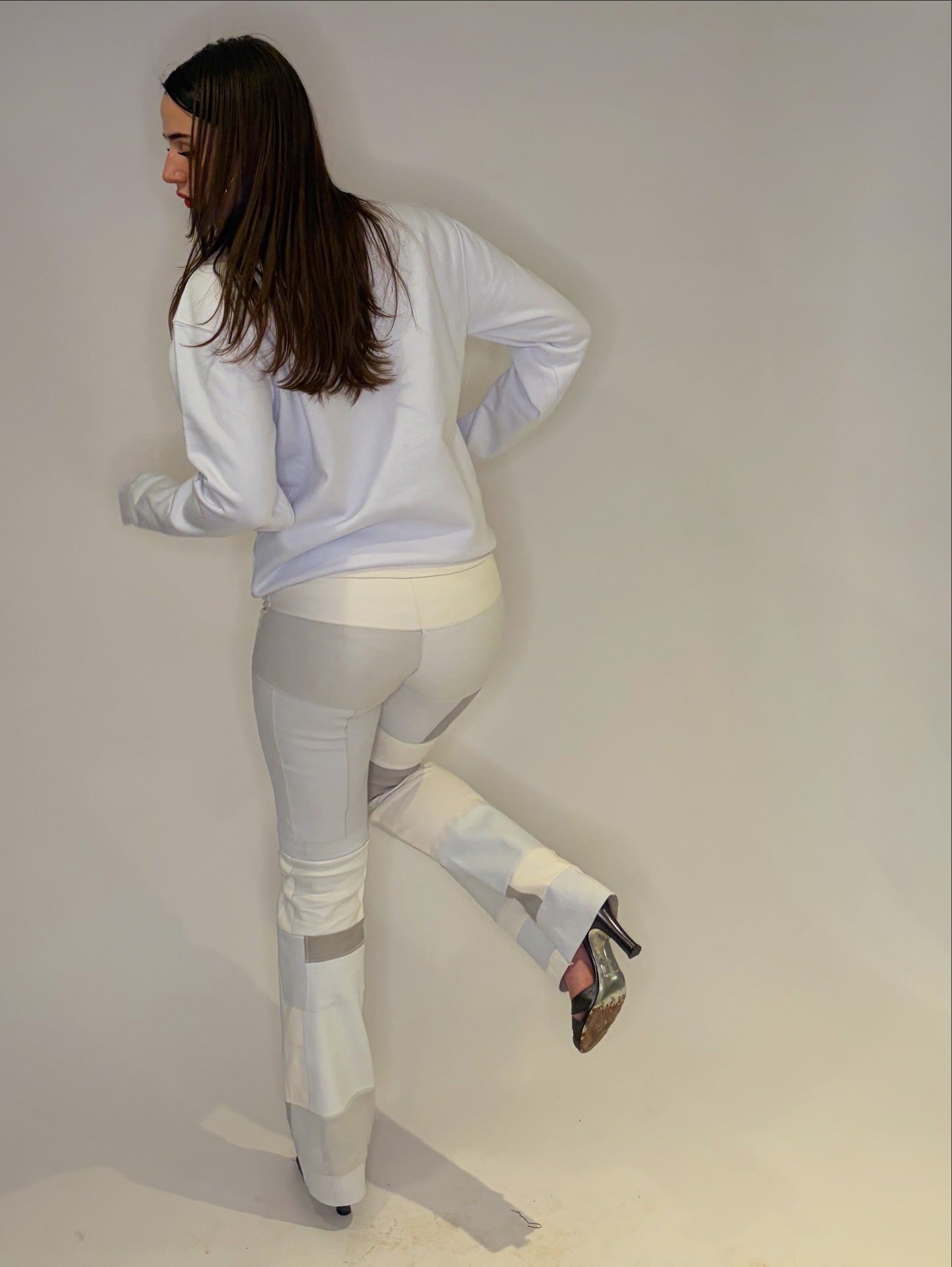 Stretch leather Long Bootlegging