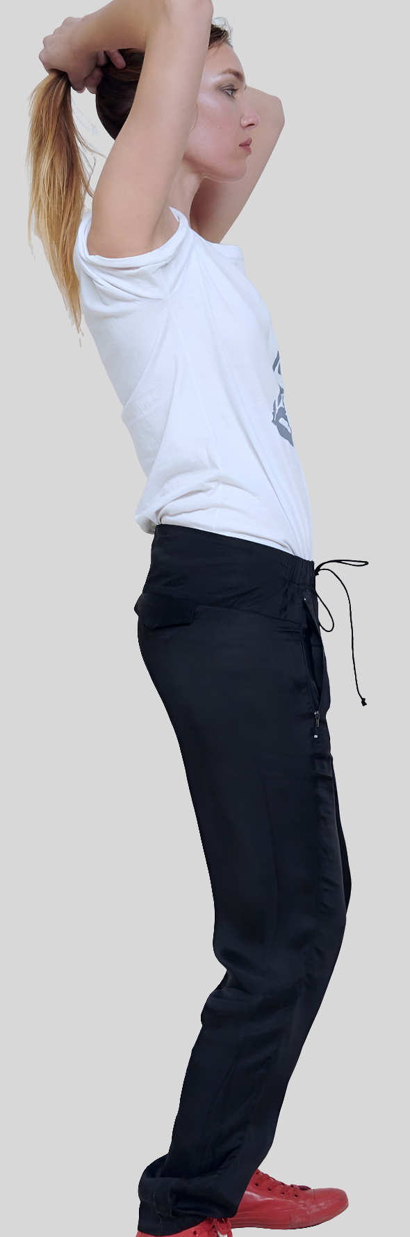 Drawstring Waist Pants - Matte Satin Cupro.