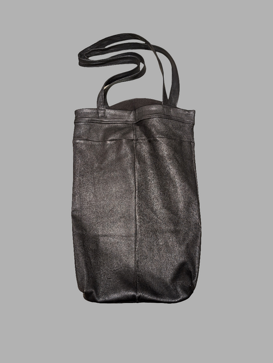 Tote Bag. Stretch leather. Black.