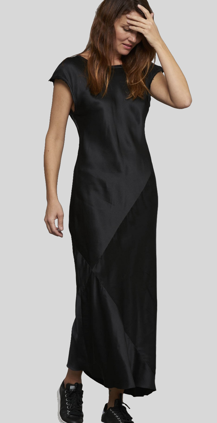 Ankle-Grazer Bias Silk Dress