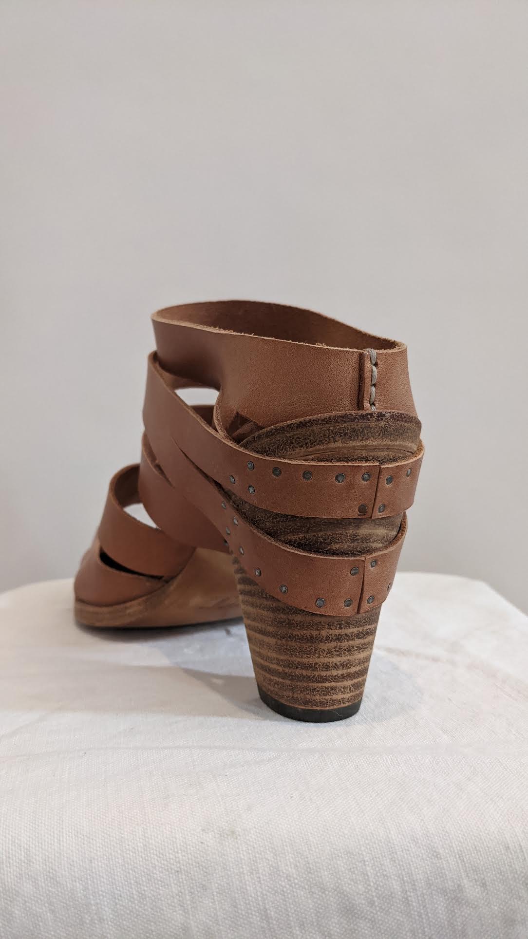 Kerrigan Cowgirl Strap Mule, Nude/Natural.