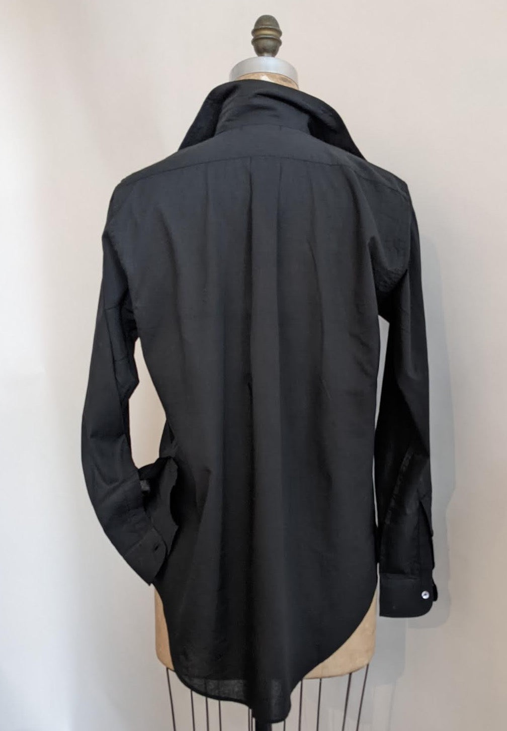 Maguire Shirt, Black Cotton Voile.