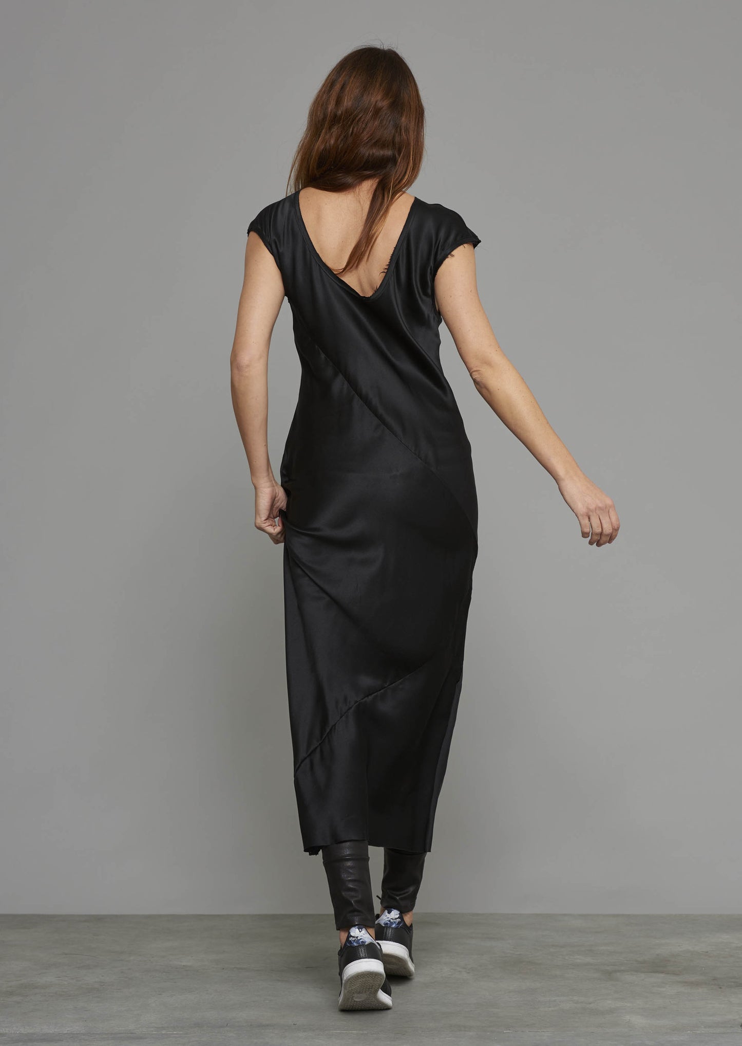 Ankle-Grazer Bias Silk Dress