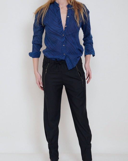 Drawstring Waist Pants -Fine Wool Suiting.