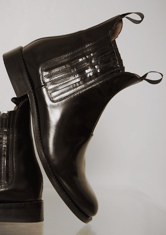 Chelsea Girl Boot. Black Spazzolato