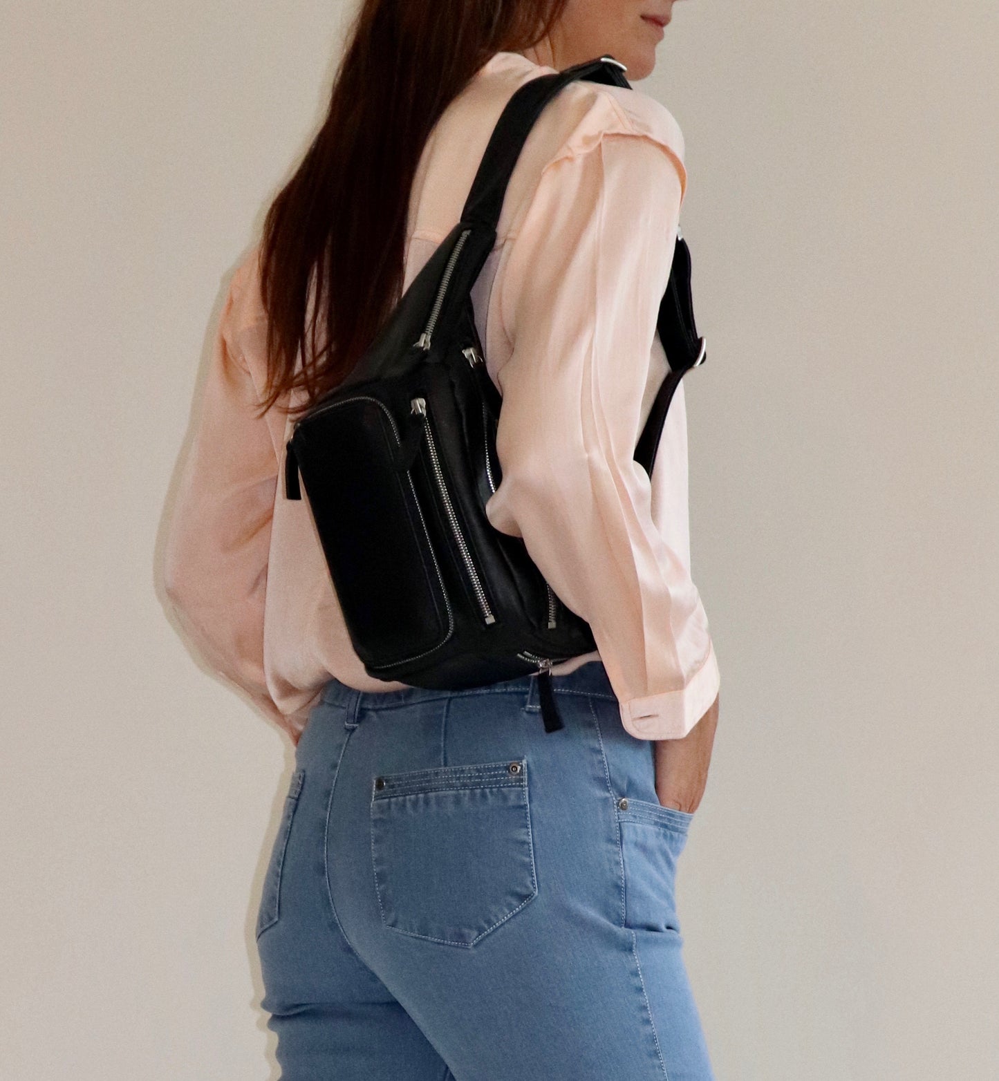 Fallon Shirt, Peach silk