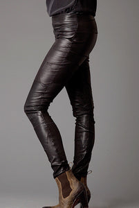 TS Patchwork Leather Leggings