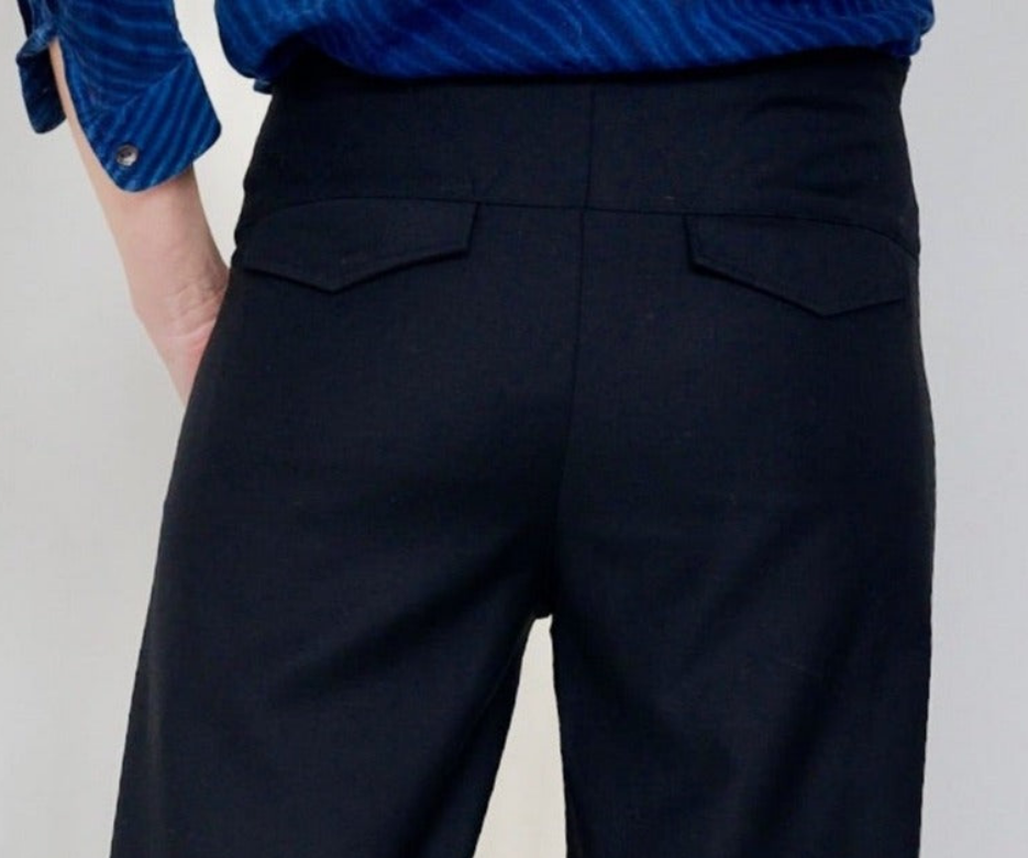Drawstring Waist Pants -Fine Wool Suiting.
