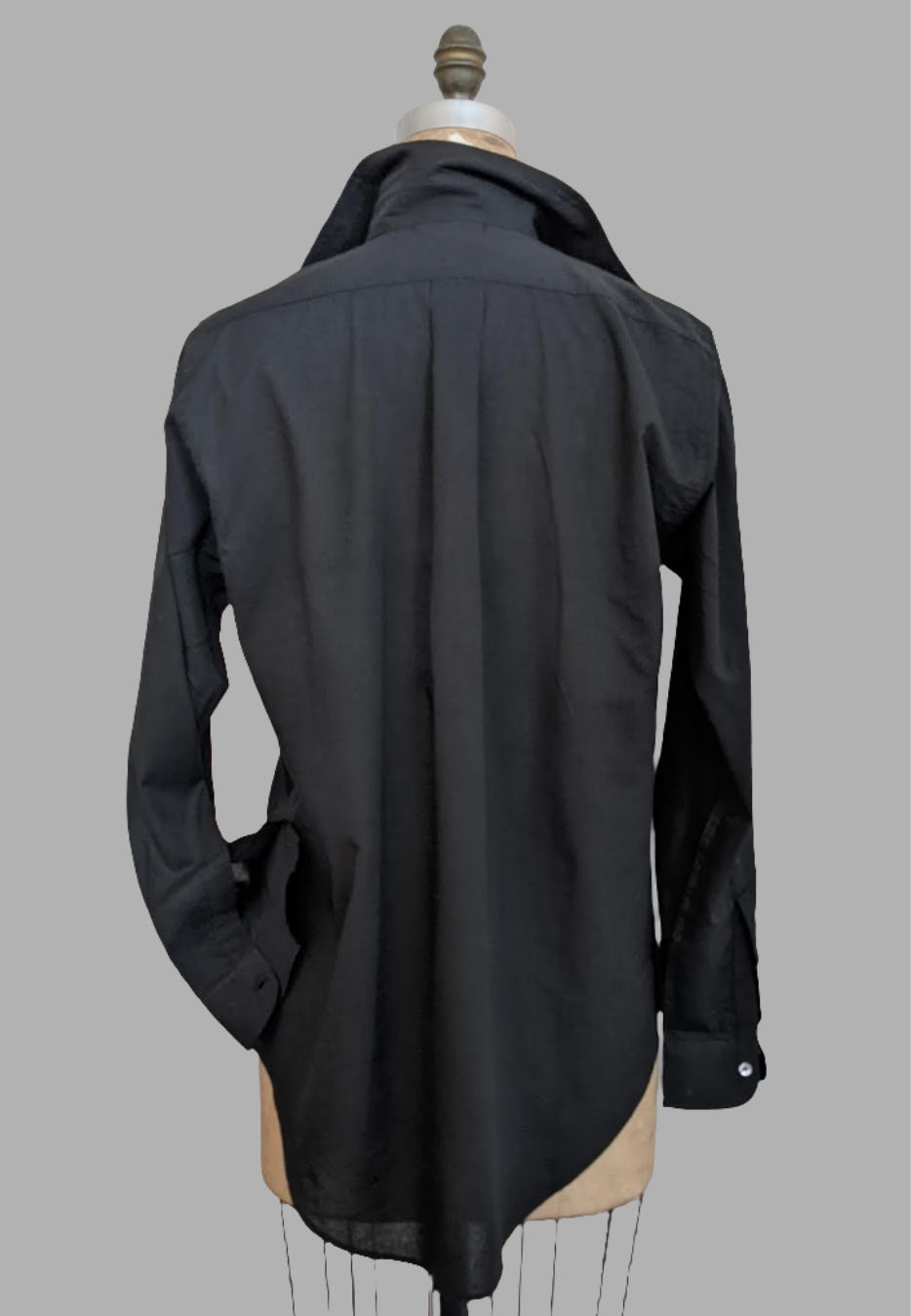 Maguire Shirt. Black Cotton Voile.