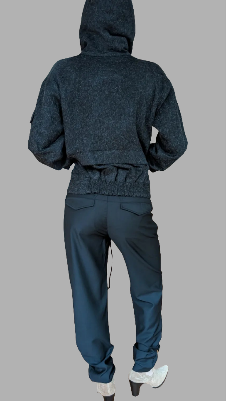 Drawstring Waist Pants -Fine Wool Suiting.