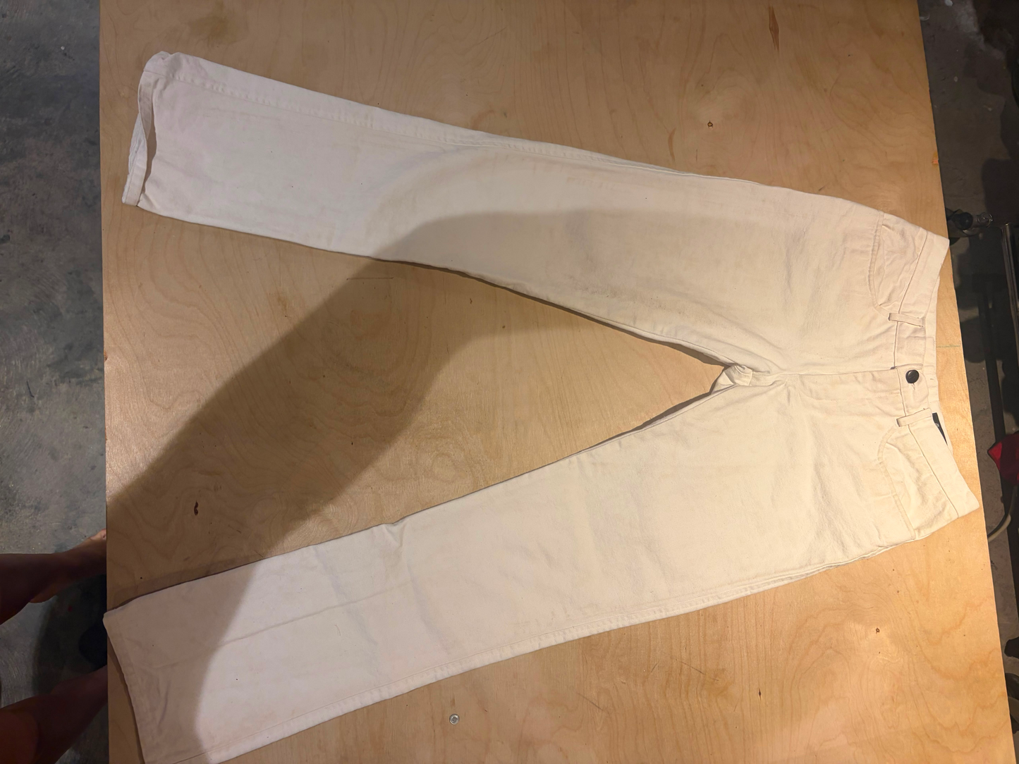 90's White Cotton Bootleg Jeans