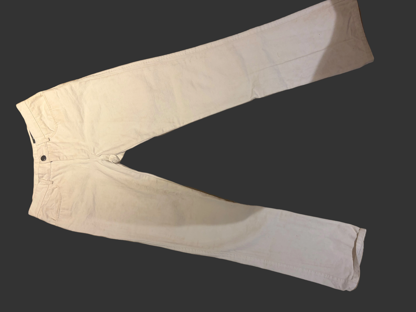90's White Cotton Bootleg Jeans