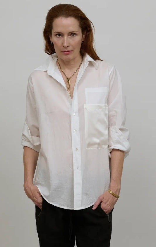 Maguire Shirt. White cotton  Voile