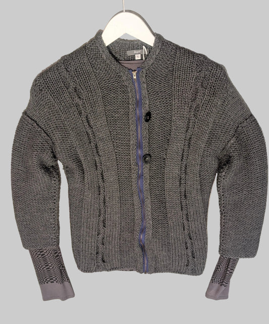 Cardigan.HandKnit. Wool. Slate Grey M.