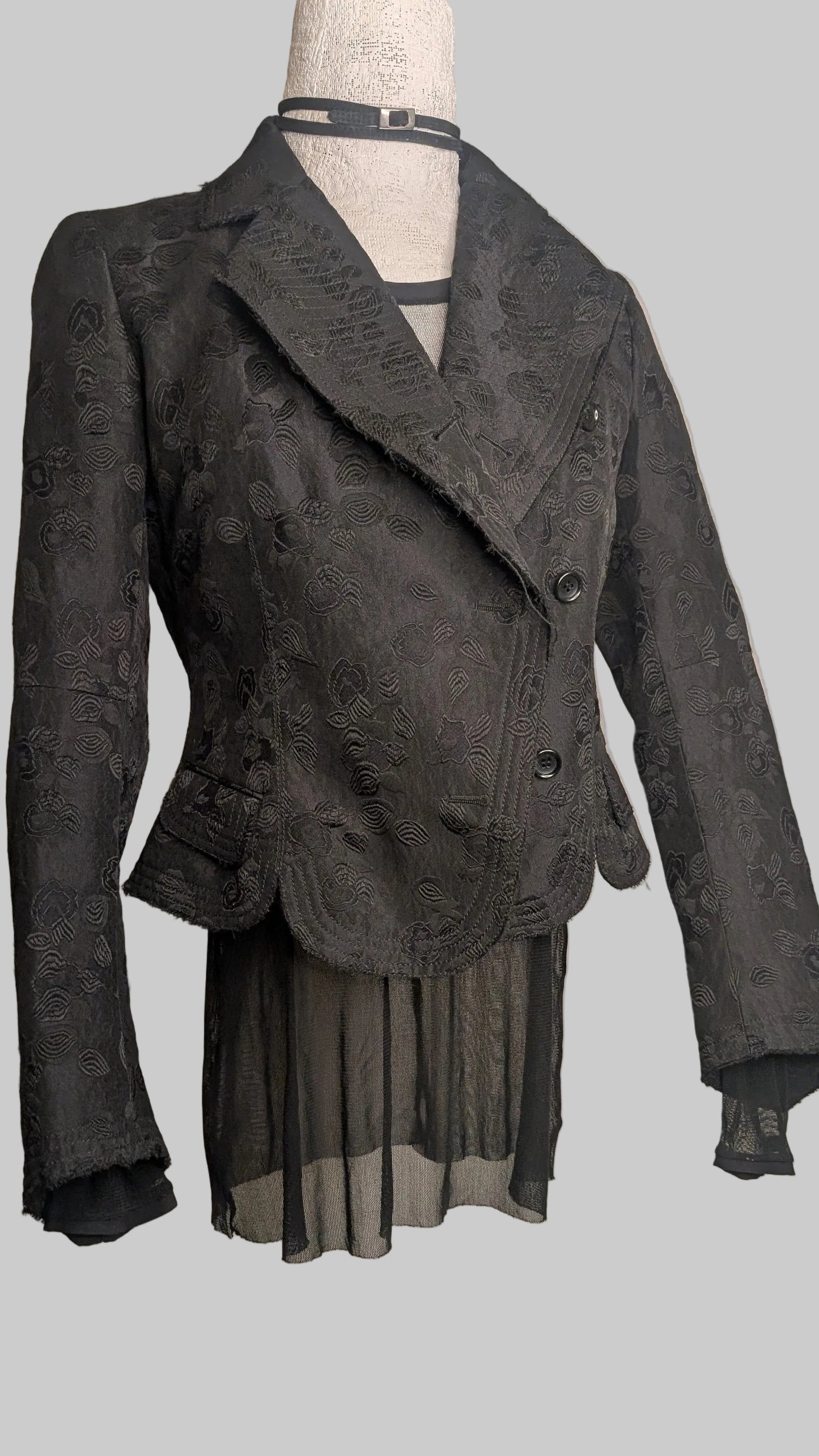 Victorian Jacket. Wool Silk Jacquard. S.
