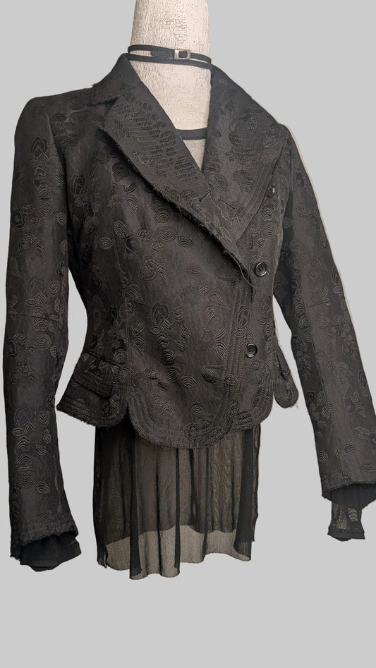 Victorian Jacket. Wool Silk Jacquard. S.