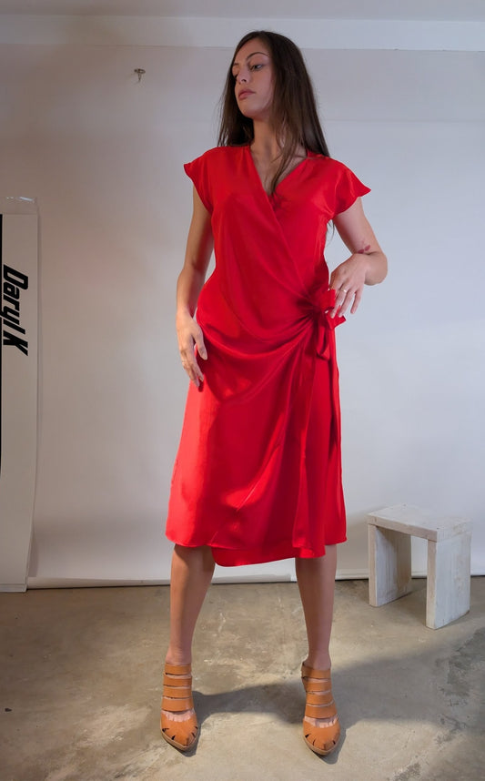 Wrap Cap Dress. Silk.