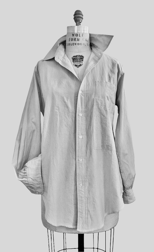 Maguire Shirt, Solid Black/White Stripe