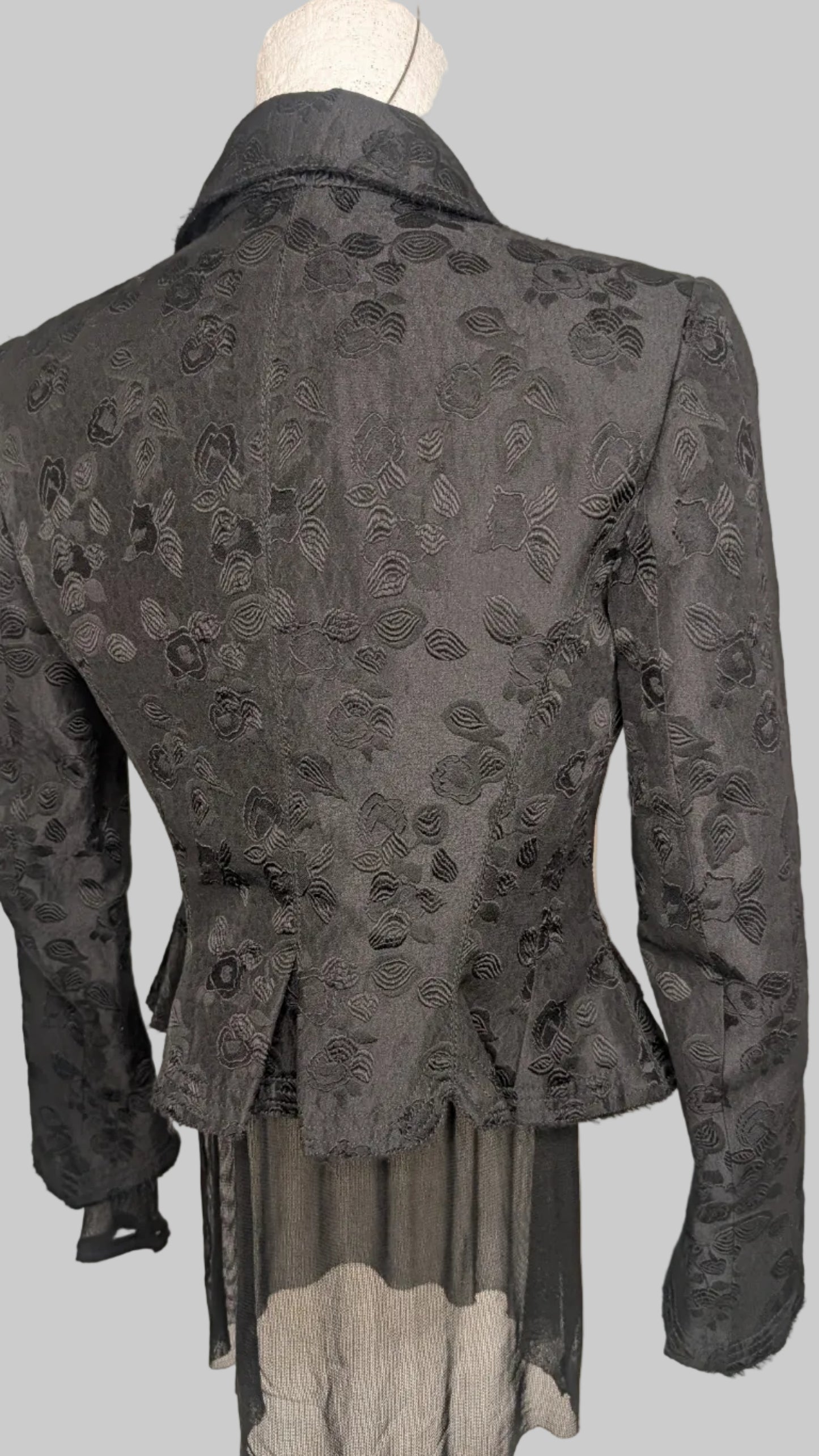 Victorian Jacket. Wool Silk Jacquard. S.