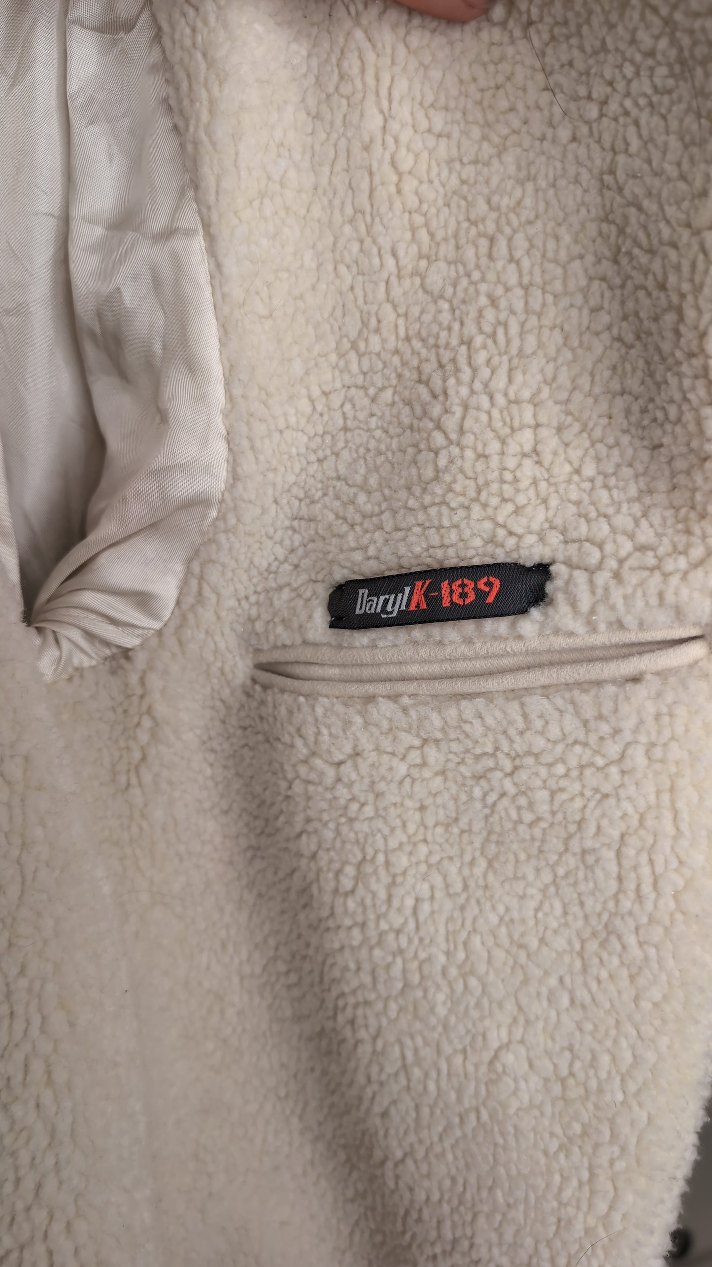 Hooded Parka Jacket.  Cream Stretch Cotton Moleskin.