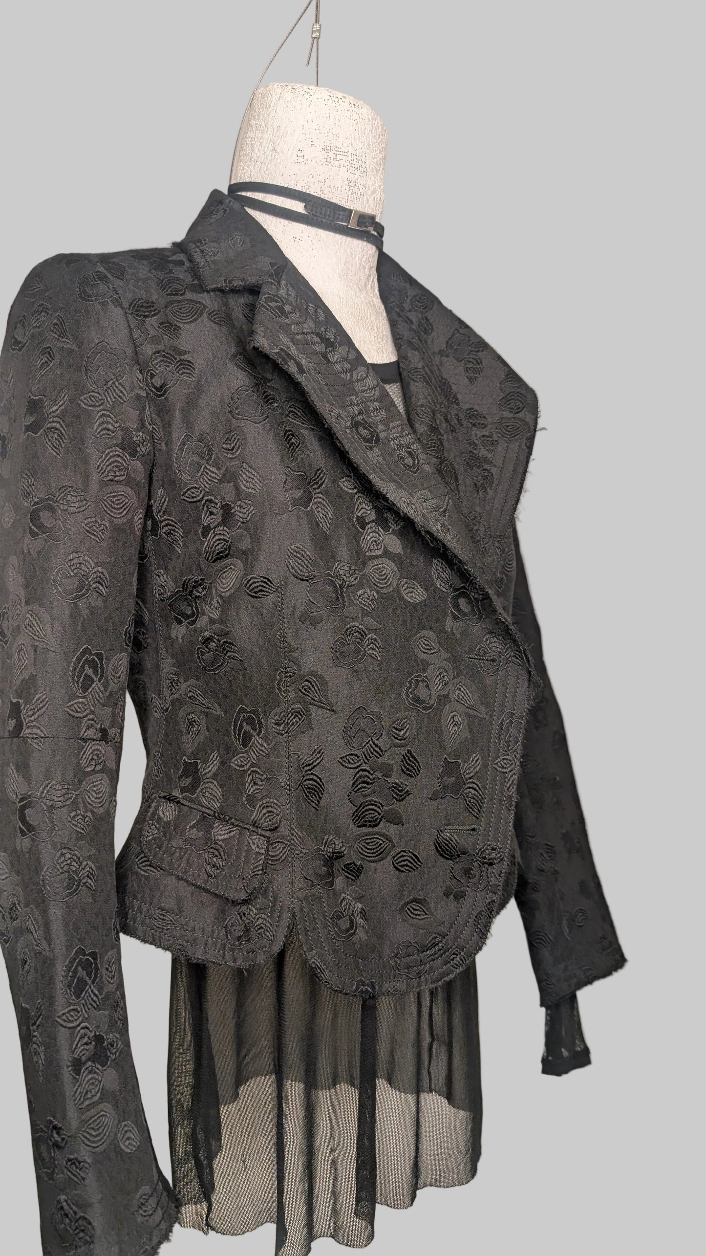 Victorian Jacket. Wool Silk Jacquard. S.