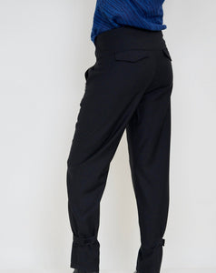 Drawstring Waist Pants -Fine Wool Suiting.