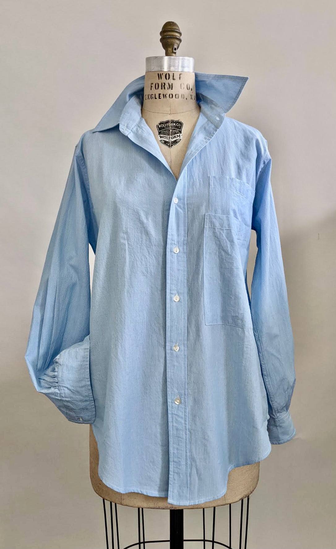 Maguire Shirt, Solid Blue/White Stripe