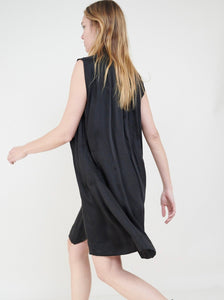 Sleeveless shirt dress. Hera Dress,Silky Cupro