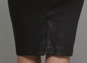 Stretch-Leather Pencil Skirt