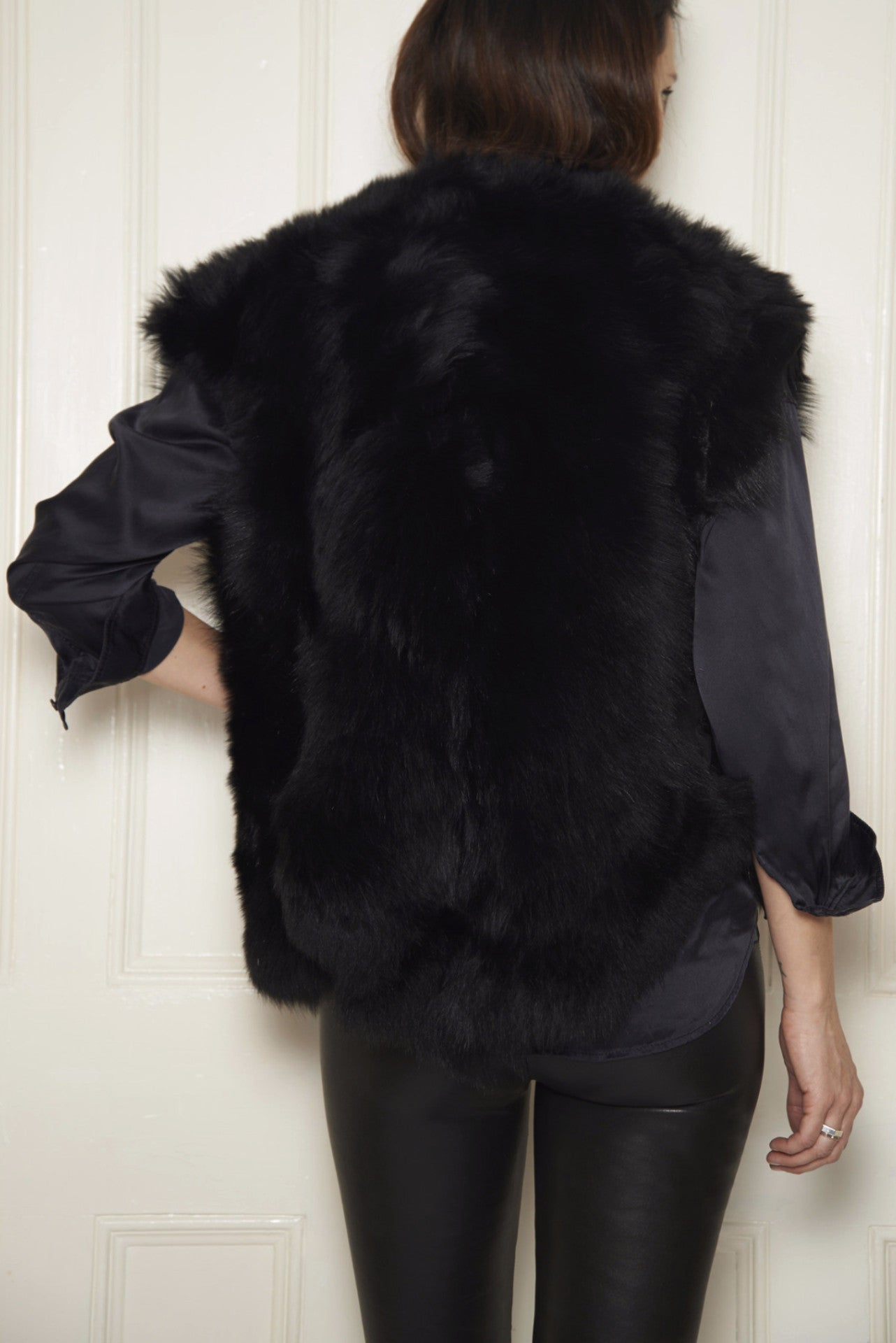Shearling Lamb leather Jacket: Black