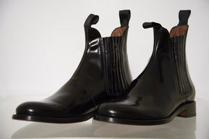 Chelsea Girl Boot. Black Spazzolato
