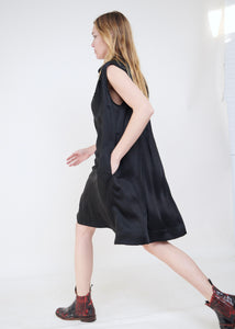 Sleeveless shirt dress. Hera Dress,Silky Cupro