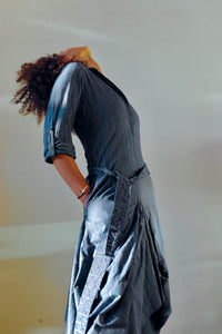 Market Dress Pinstriped Indigo