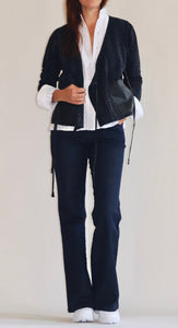 Wrapper Jacket- Kantha Cotton and Leather.