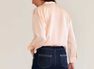 Fallon Shirt, Peach silk