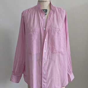 Peasant Shirt.  Pink White Stripe