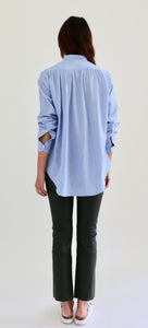 Peasant Shirt Blue White Stripe