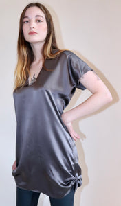 Empty Top. Anthracite. Silk Charmeuse