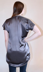 Empty Top. Anthracite. Silk Charmeuse