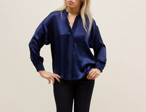 Fallon Shirt, Peach silk
