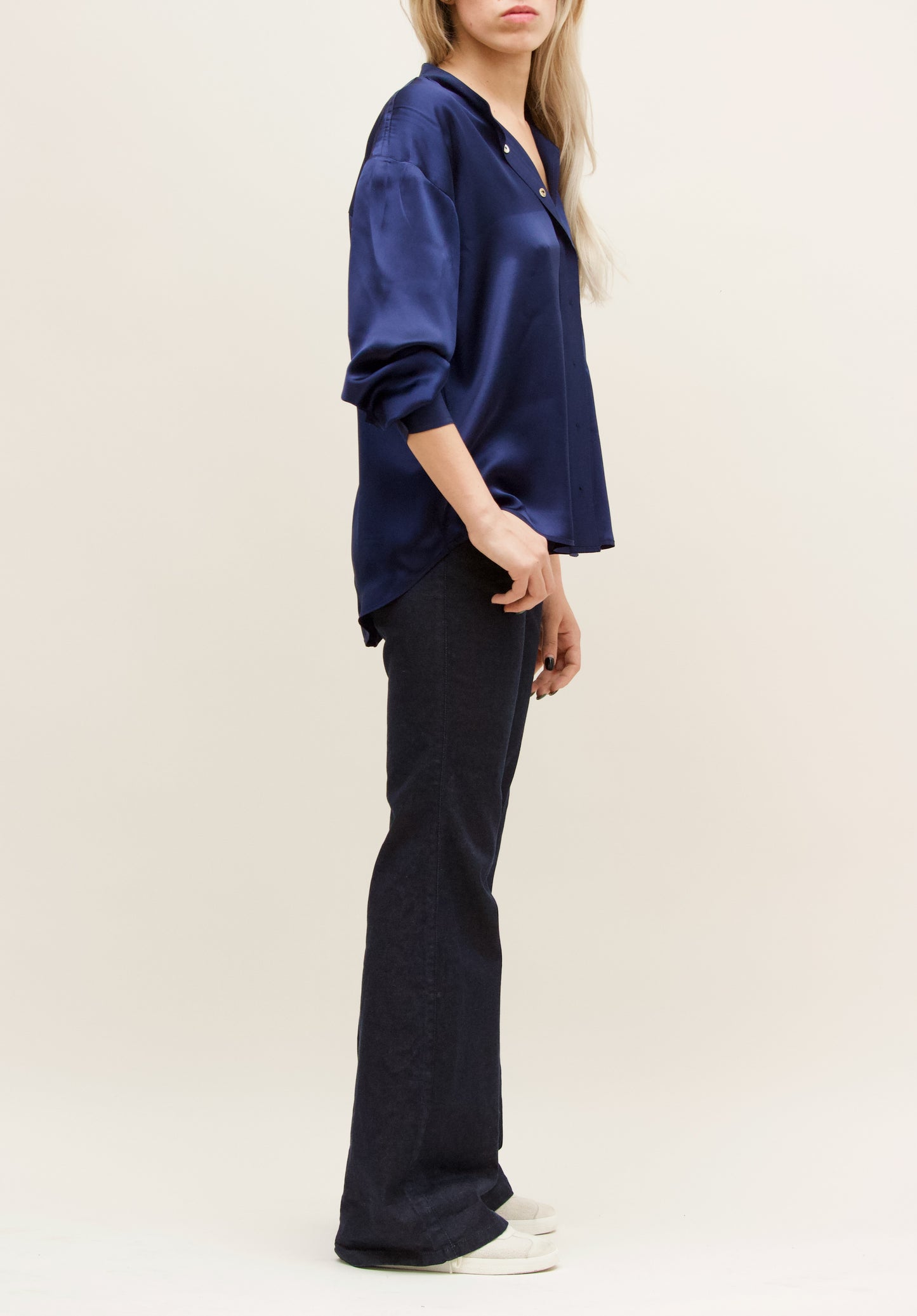 Fallon Shirt, Peach silk