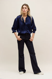 Fallon Shirt, Peach silk