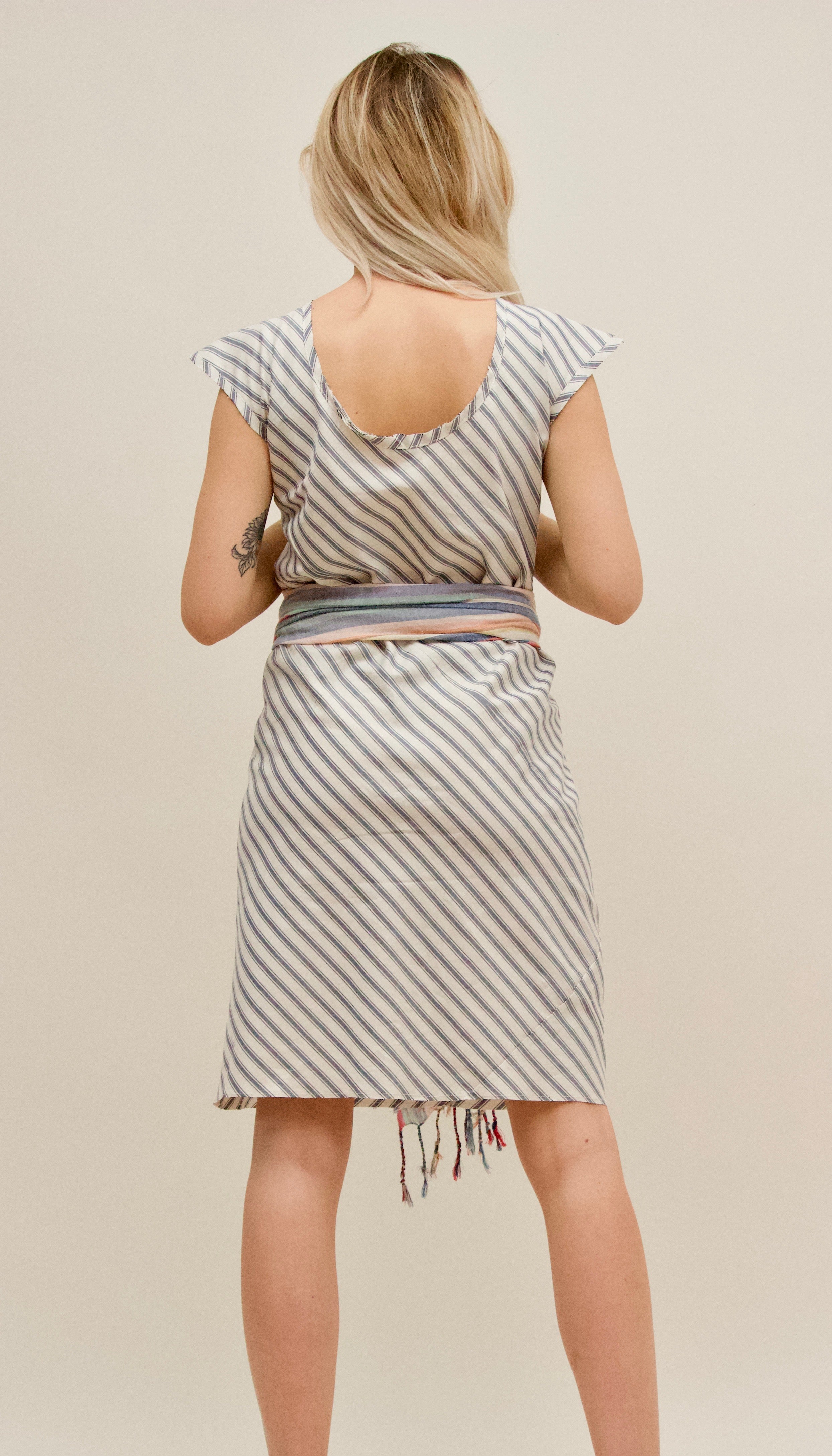 Rodilla Dress Ticking Striped Cotton