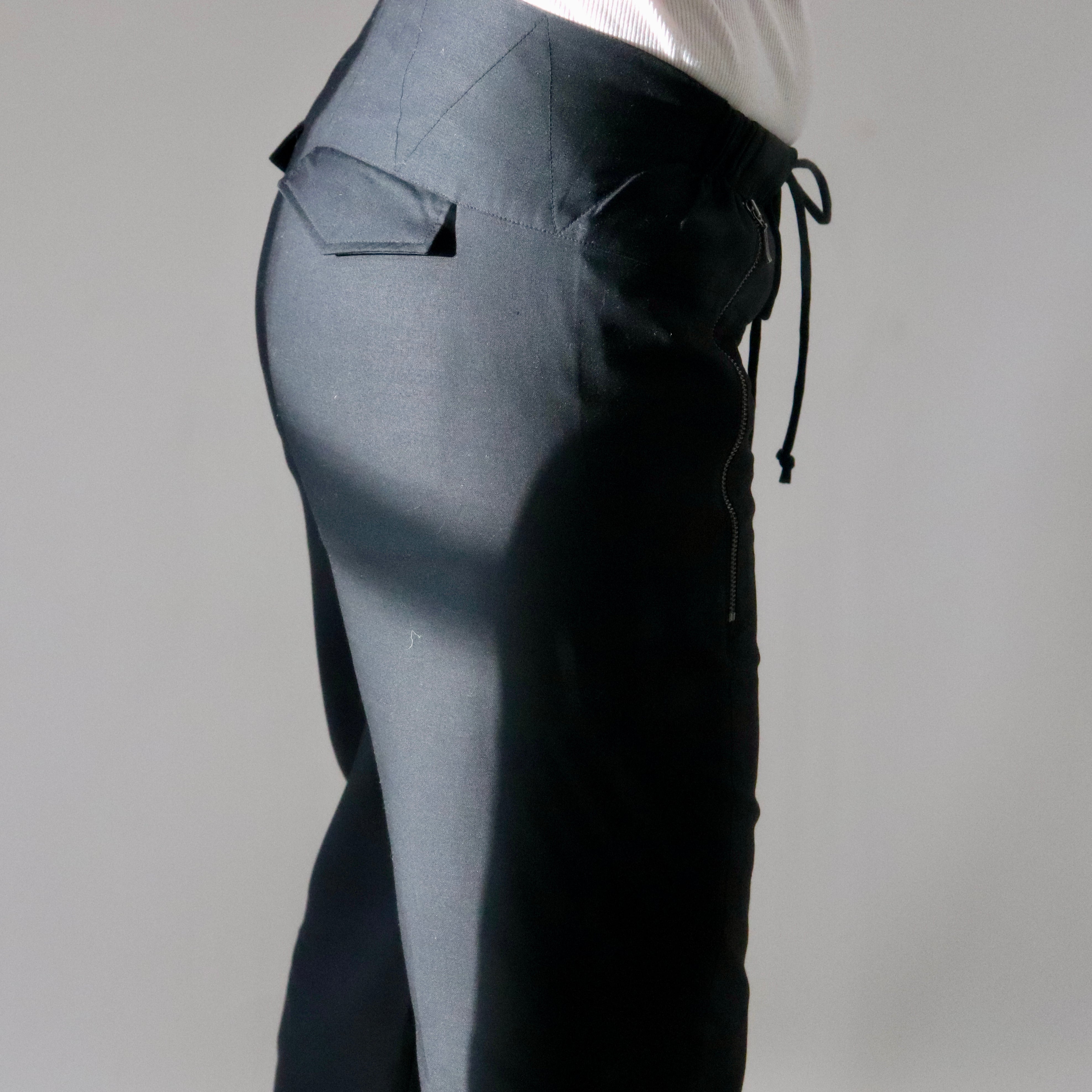 Drawstring Waist Pants - Matte Satin Cupro.