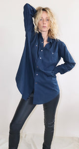 Peasant Shirt Indigo Stripe