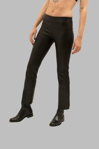 Cropped Stretch Leather Bootlegging