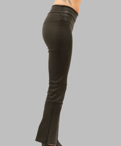 Cropped Stretch Leather Bootleggings